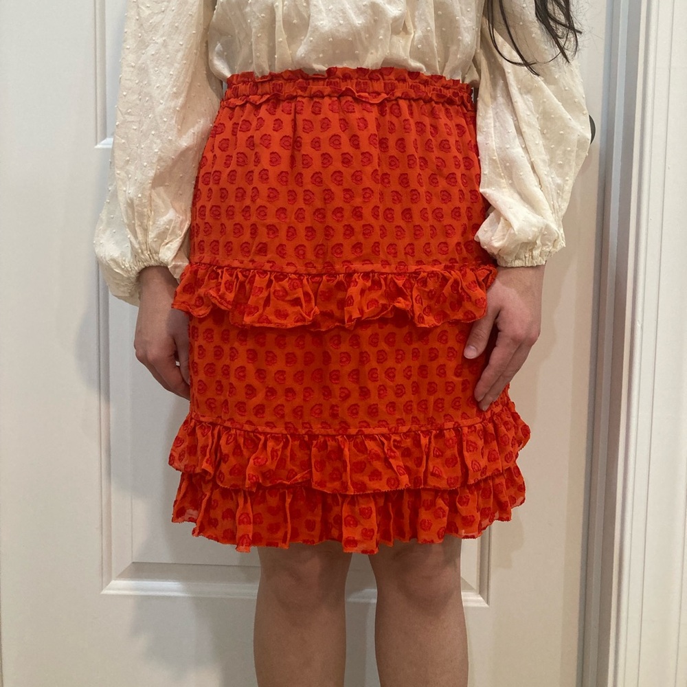 Tory Burch Vibrant Orange Mini Skirt - Picture 3 of 7